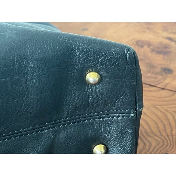 VTG HCL Designer Handcrafted Black Leather Handbag Tote W/Straps - Picture 9 of 14